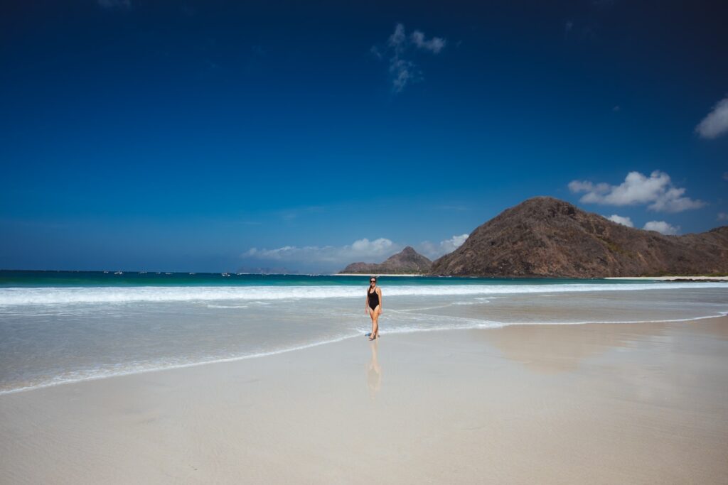 Selong Belanak: Local's Travel Guide 11 Girl at Selong Balanak Beach in Lombok