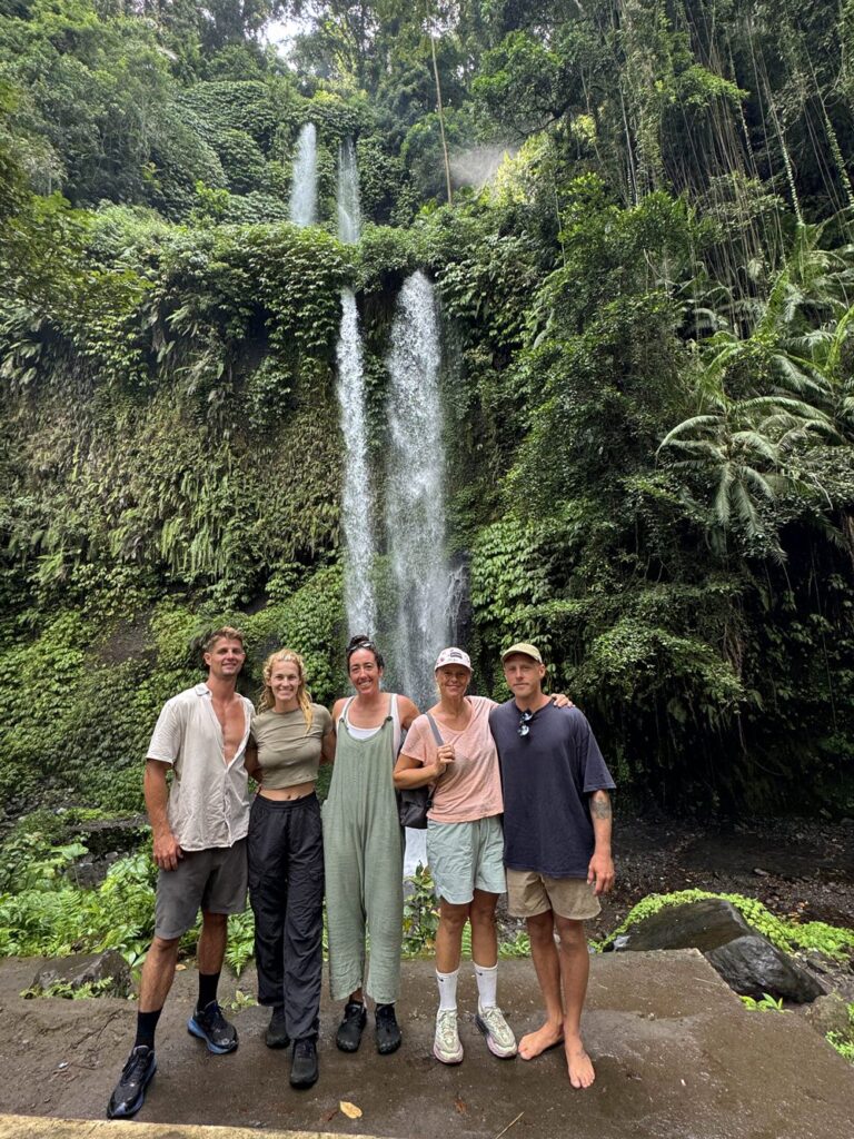 Group at Sendang Gili Waterfall