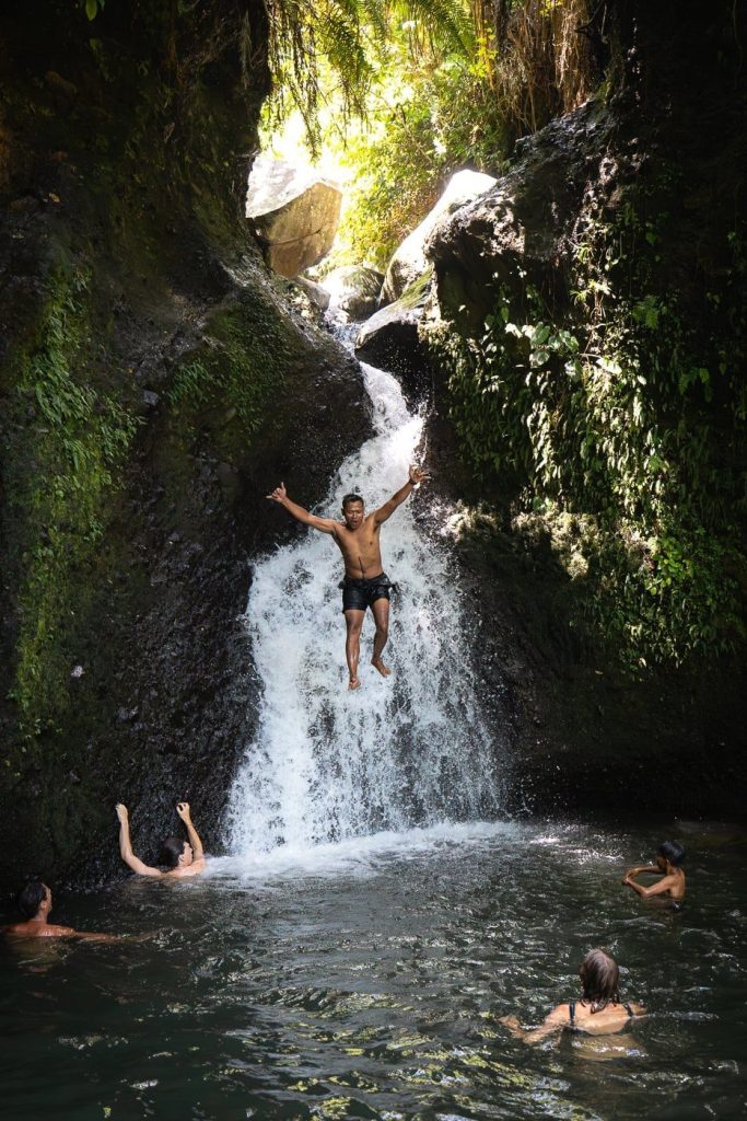 Tetebatu Waterfall (Durian Indah): A Local's Guide 15 Cliff jump into the pool beneath Durian Indah waterfall, Tetebatu